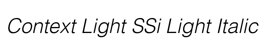 Context Light SSi Light Italic