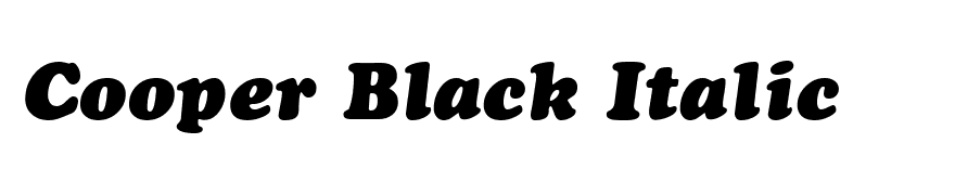 Cooper-Black Italic