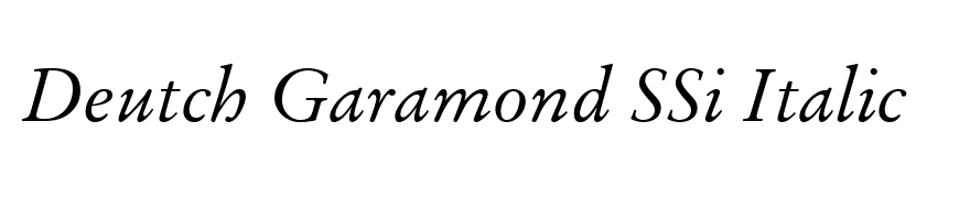 Deutch Garamond SSi Italic