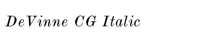 DeVinne CG Italic