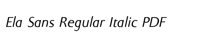 Ela Sans Regular Italic PDF