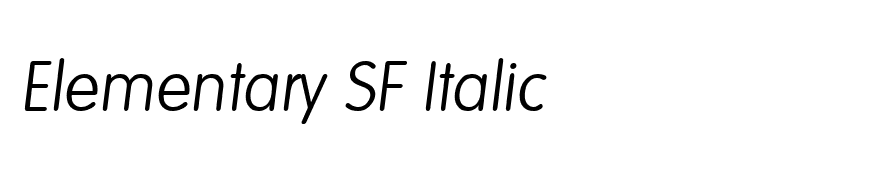 Elementary SF Italic