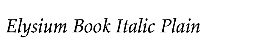 Elysium Book Italic Plain