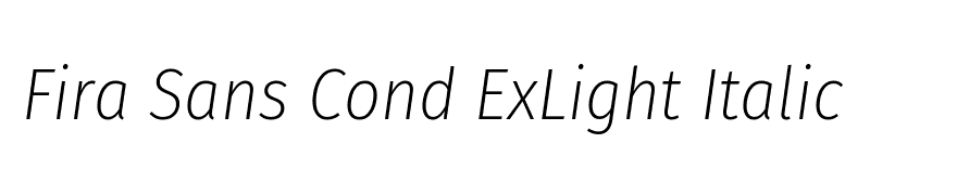 Fira Sans Condensed ExtraLight Italic