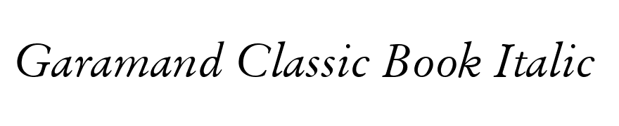 Garamand Classic Book Italic