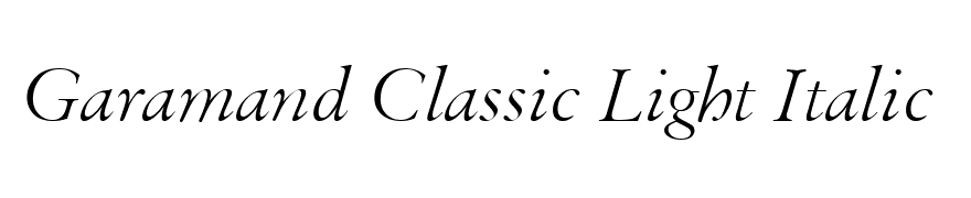 Garamand Classic Light Italic