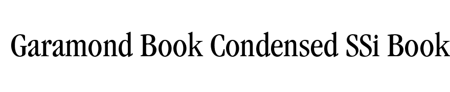 Garamond Book Condensed SSi Book Condensed