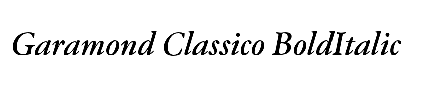 Garamond Classico BoldItalic