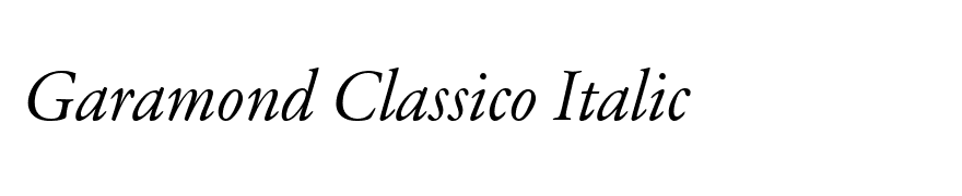 Garamond Classico Italic