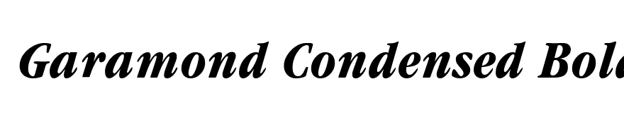 Garamond Condensed Bold Italic