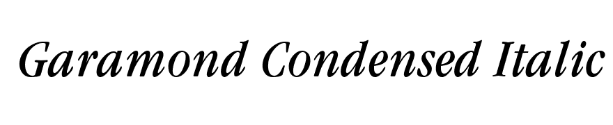 Garamond Condensed Italic