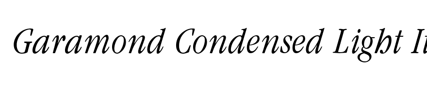 Garamond Condensed Light Italic