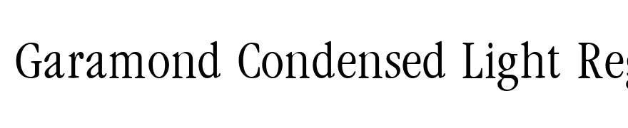 Garamond Condensed Light Regular