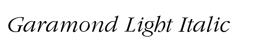 Garamond Light Italic