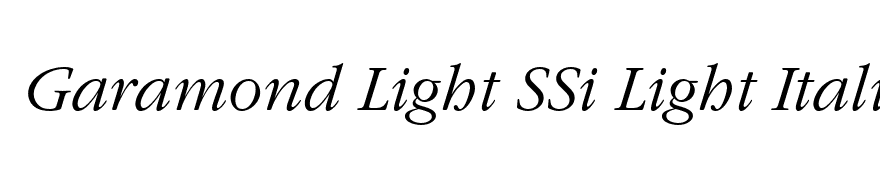 Garamond Light SSi Light Italic