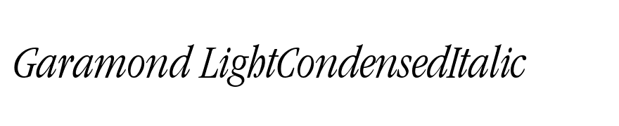 Garamond LightCondensedItalic