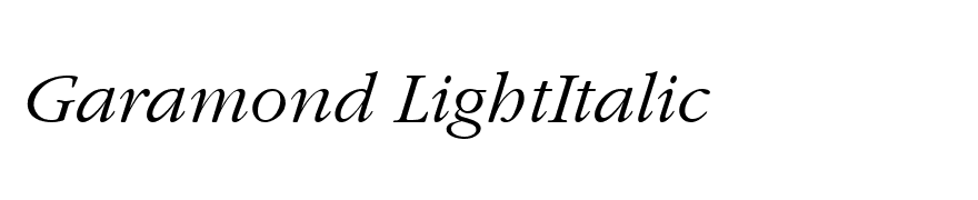 Garamond LightItalic