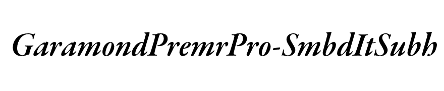 GaramondPremrPro-SmbdItSubh