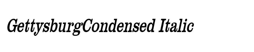 GettysburgCondensed Italic