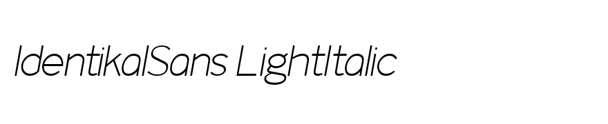 IdentikalSans LightItalic