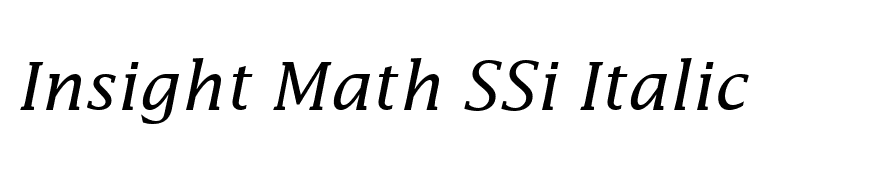 Insight Math SSi Italic