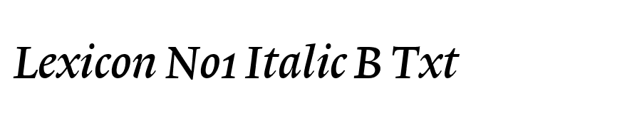 Lexicon No1 Italic B Txt