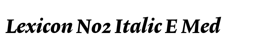 Lexicon No2 Italic E Med