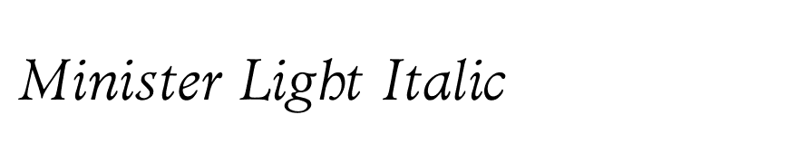 Minister Light Italic