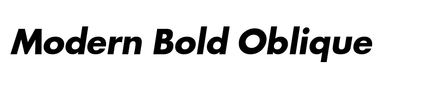 Modern Bold Oblique