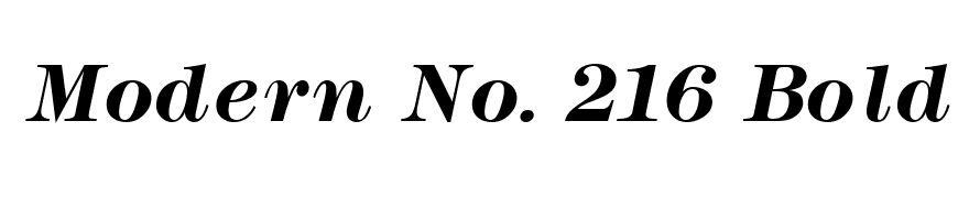 Modern No. 216 Bold Italic