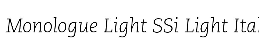 Monologue Light SSi Light Italic