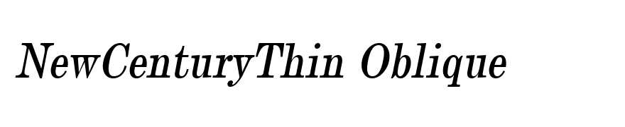 NewCenturyThin Oblique