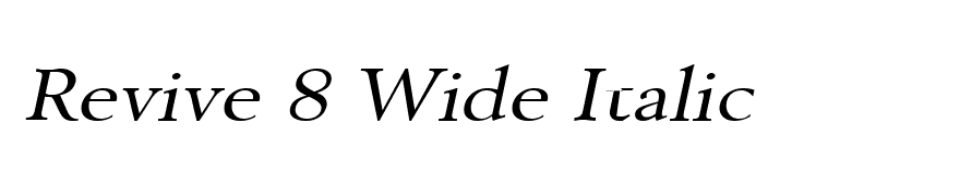 Revive 8 Wide Italic