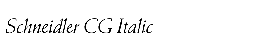 Schneidler CG Italic