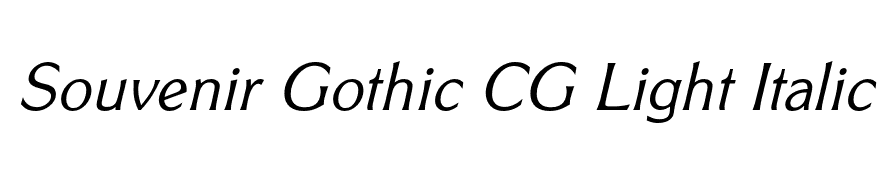 Souvenir Gothic CG Light Italic