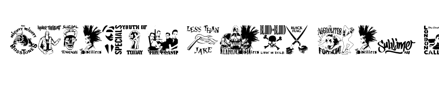 Stencil Punks Band Logos