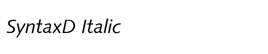 SyntaxD Italic