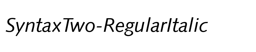 SyntaxTwo-RegularItalic