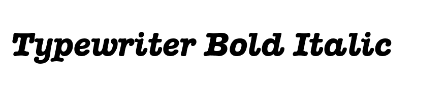 Typewriter Bold Italic