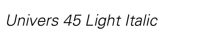 Univers 45 Light Italic