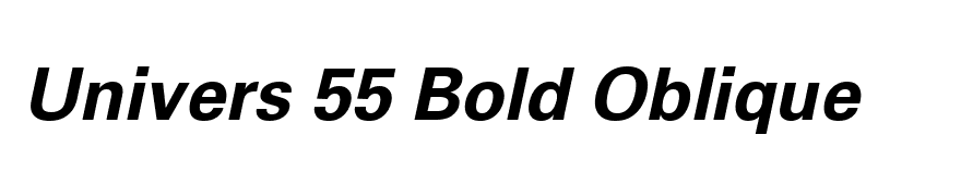 Univers 55 Bold Oblique