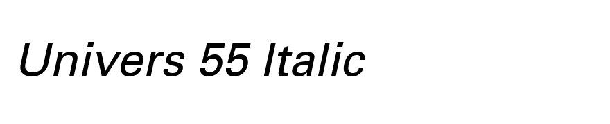 Univers 55 Italic