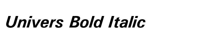 Univers Bold Italic