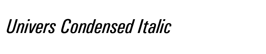 Univers Condensed Italic