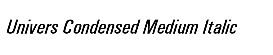 Univers Condensed Medium Italic