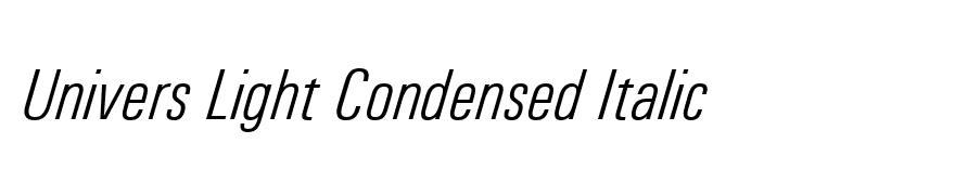 Univers Light Condensed Italic