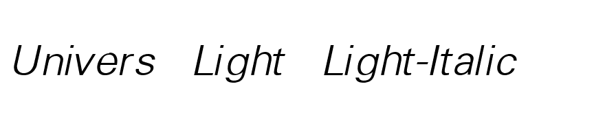 Univers Light Light-Italic