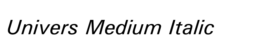 Univers Medium Italic