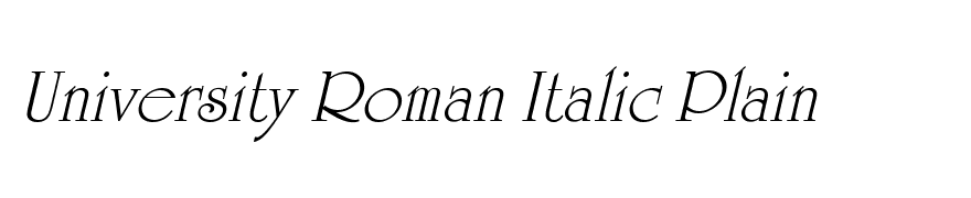 University Roman Italic Plain