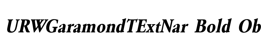 URWGaramondTExtNar Bold Oblique